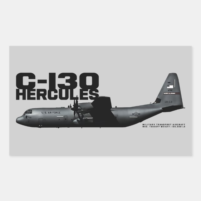 Adesivo Retangular C-130 Hércules (Frente)