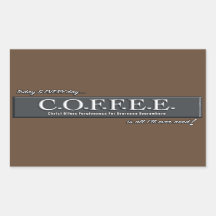 C.O.F.F.E.E. ☐ Arte Sticker Acrônimo de Coração Cr