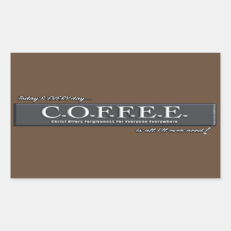 Adesivo Retangular C.O.F.F.E.E. ☐ Arte Sticker Acrônimo de Coração Cr