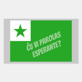 Adesivo Retangular Ĉ vc parolas Esperante?