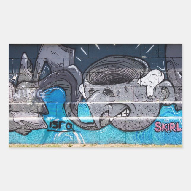 Adesivo Retangular Cabeça Estranha (Frente)