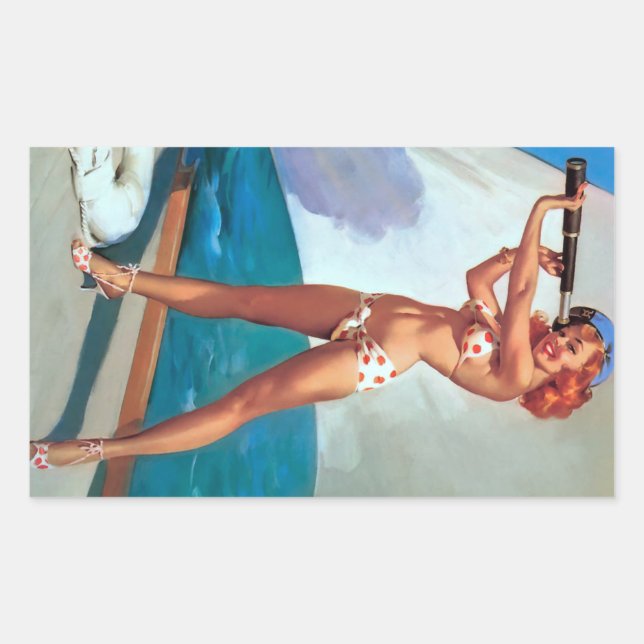 Adesivo Retangular Cabeça vermelha com pino U de spyware (Frente)