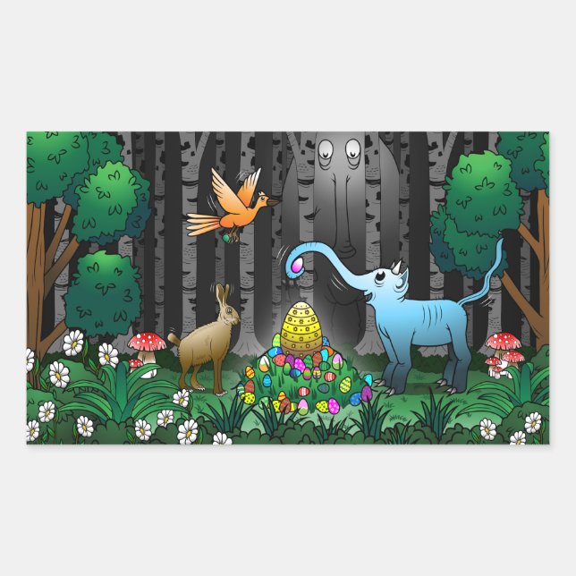 Adesivo Retangular Caça de Ovos de Páscoa (Frente)