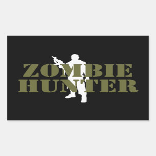 ADESIVO RETANGULAR CAÇADOR DE ZOMBIE- ZOMBIE