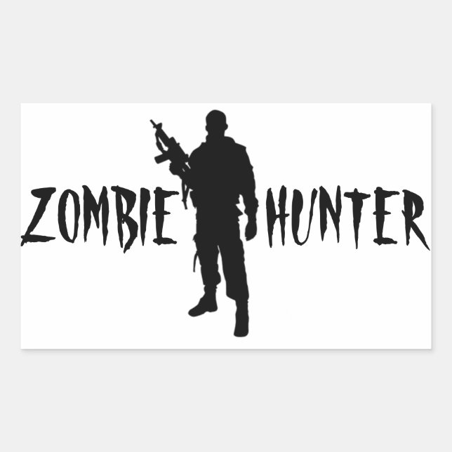 ADESIVO RETANGULAR CAÇADOR DE ZOMBIES -ADESCO (Frente)