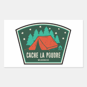 Adesivo Retangular Cache La Poudre Wilderness Colorado Camping