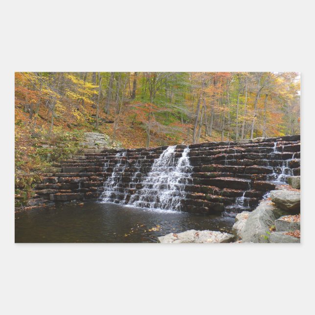Adesivo Retangular Cachoeira no Laurel Hill State Park I (Frente)