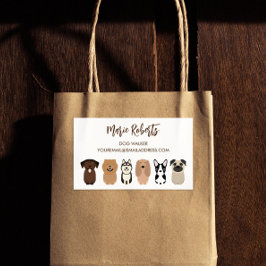 Adesivo Retangular Cachorro Caminhando, Sentado De Animais De Companh