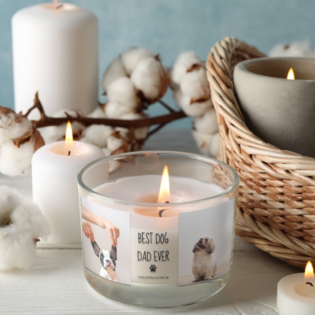 Adesivo Retangular Cachorro do Melhor Pai do Collage Moderno Nunca (Criador carregado)