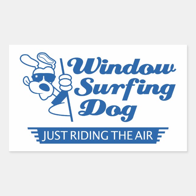 Adesivo Retangular Cachorro Num Carro (Frente)