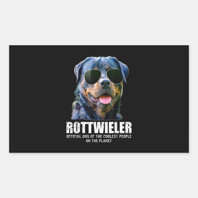 Adesivo Retangular Cachorro Rottweiler Das Pessoas Mais Frescas Do Pl (Frente)