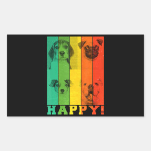 Adesivo Retangular Cachorros Me Fazem Feliz Cachorro Cachorro Mãe Pa