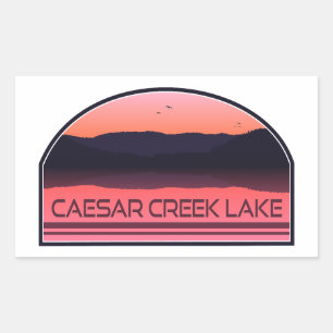 Adesivo Retangular Caesar Creek Lake Ohio Red Sunrise