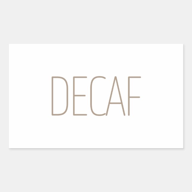 Adesivo Retangular Café Descafeinado Acabamento Marrom (Frente)