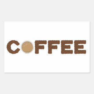 Adesivo Retangular Café feito de café, feijão e bebida