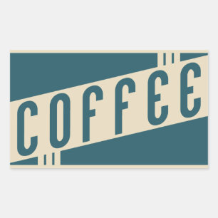 Adesivo Retangular café retro