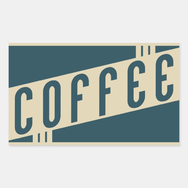 Adesivo Retangular café retrô (Frente)