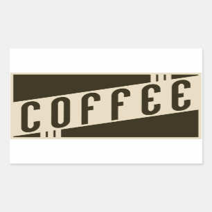 Adesivo Retangular café retrô