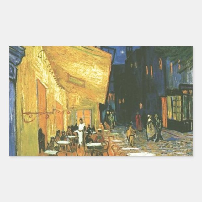 Adesivo Retangular Cafe Terrace - Vincent van Gogh (Frente)