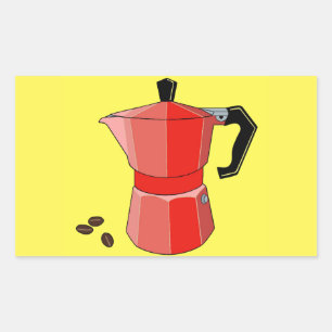 Adesivo Retangular Café vermelho do arco-íris