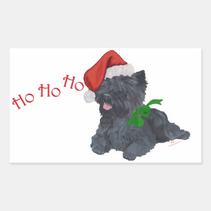 Adesivo Retangular Cairn Terrier Christmas