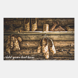 Adesivo Retangular Calçados torrados na parede