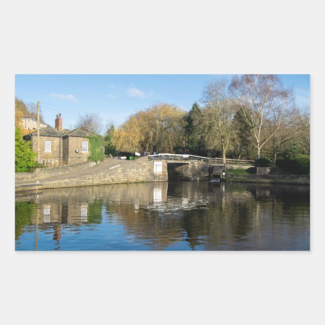 Adesivo Retangular Calder and Hebble Navigation: Salterhebble Locks (Frente)