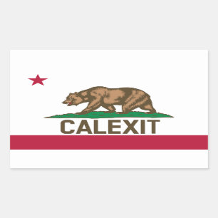 Adesivo Retangular CALEXIT California Bear Flag