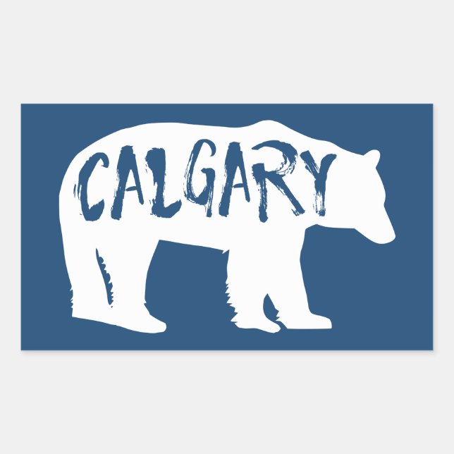 Adesivo Retangular Calgary Alberta Bear (Frente)