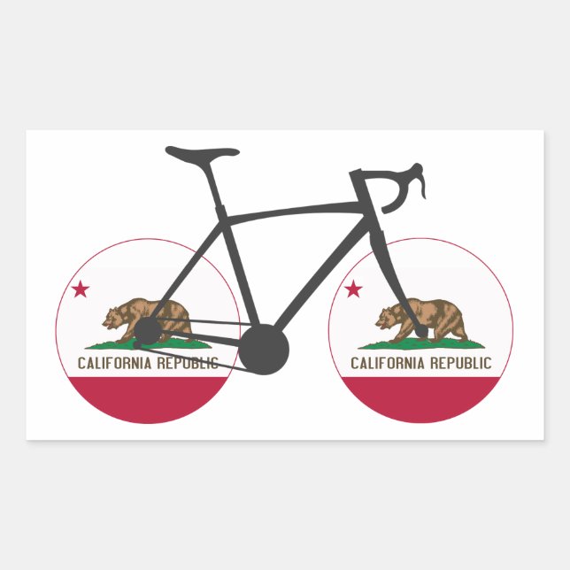 Adesivo Retangular California Flag Cycling (Frente)