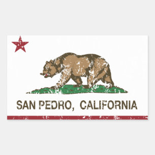 Adesivo Retangular California Republic Flag San Pedro