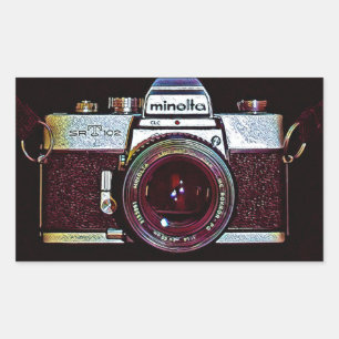 Adesivo Retangular Câmara Manual Vintage SLR