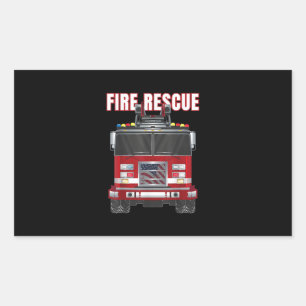 Adesivo Retangular Caminhão do Departamento Americano de Bombeiros d