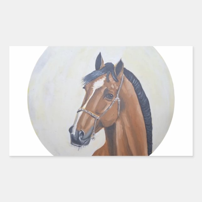Adesivo Retangular Camisa com retrato majestoso de cavalo (Frente)