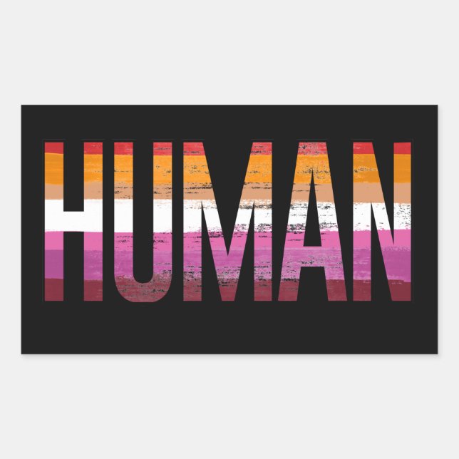 Adesivo Retangular Camiseta Humana Lésbica (Frente)
