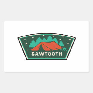 Adesivo Retangular Campanha de Idaho Selvagem Sawtooth
