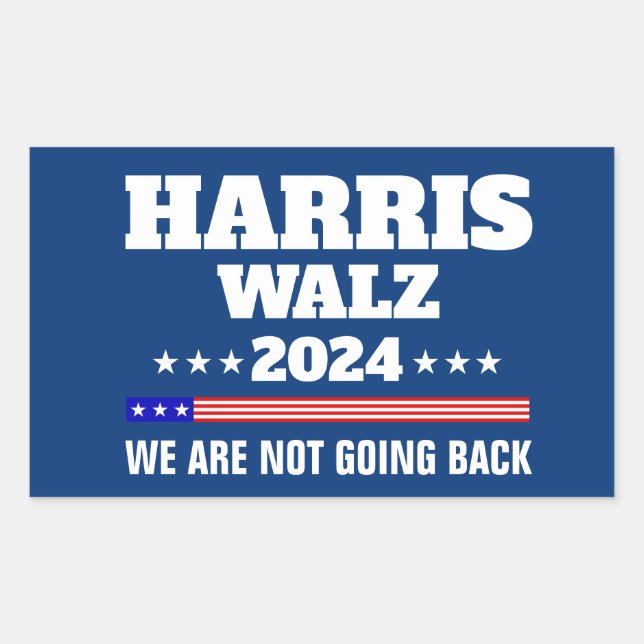 Adesivo Retangular Campanha Harris Walz 2024 (Frente)