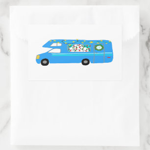 Adesivo Retangular Camper Vintage RV Xmas