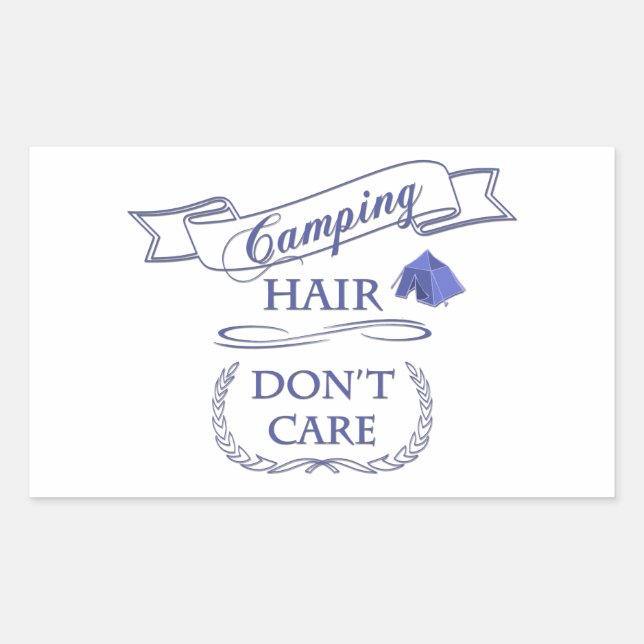 Adesivo Retangular Camping Hair Não se importa (Frente)