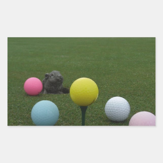 Adesivo Retangular campo de golfe da montanha páscoa (Frente)
