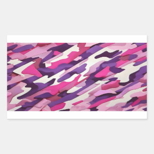 Adesivo Retangular camuflagem branca roxa-rosa-brilhante