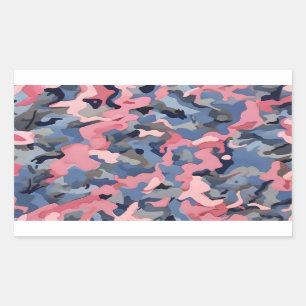 Adesivo Retangular camuflagem de cinzas azul-rosa
