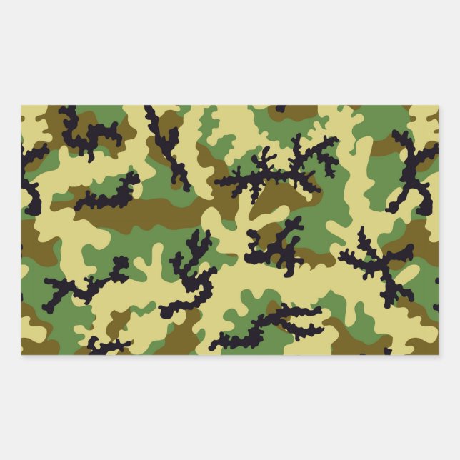 Adesivo Retangular Camuflagem florestal (Frente)
