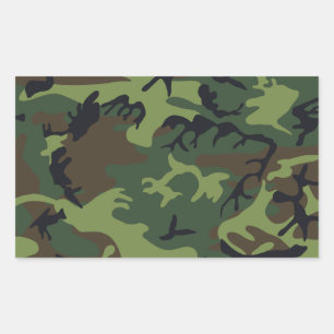 Adesivo Retangular Camuflagem Militar Floresta Verde