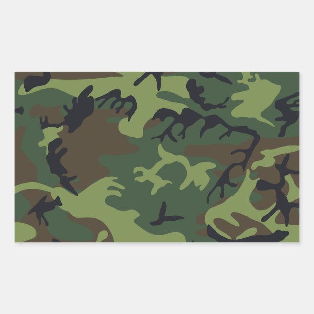 Adesivo Retangular Camuflagem Militar Floresta Verde (Frente)