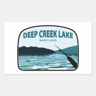 Adesivo Retangular Cana de Pesca do Lago Deep Creek Maryland