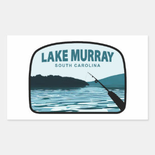 Adesivo Retangular Cana de Pesca do Lago Murray na Carolina do Sul