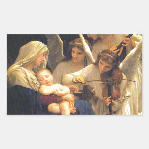 Adesivo Retangular Canção dos anjos, William-Adolphe Bouguereau