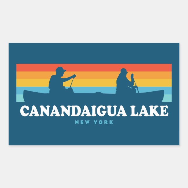 Adesivo Retangular Canoagem do Lago Canandaigua, Nova Iorque (Frente)