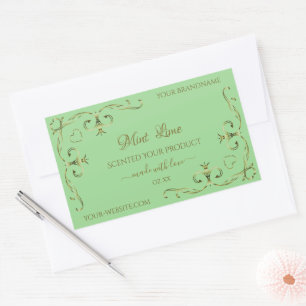 Adesivo Retangular Cantos Dourados ornamentais Sage Green Product Lab